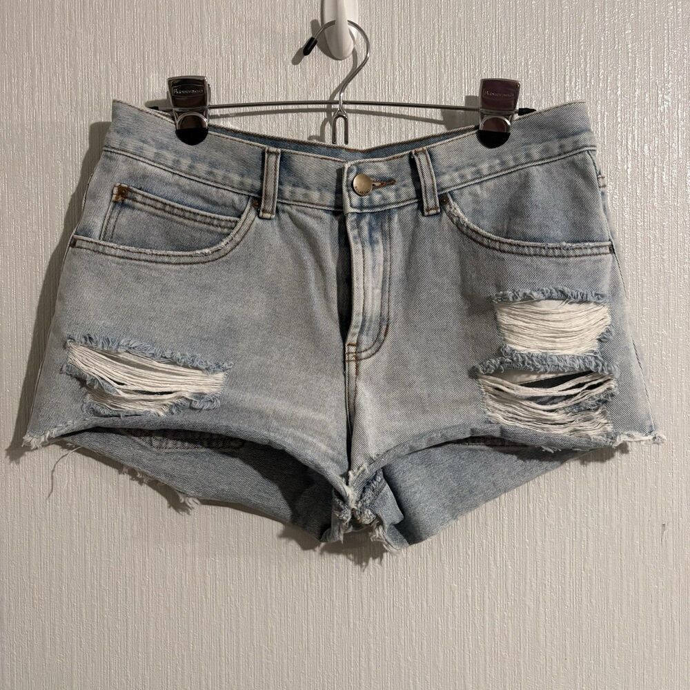 Billabong Drift Away Denim Jean Shorts Cut Off Cotton Distressed  Beach Women 28